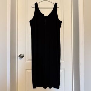 Super Soft by Torrid Rib Knit Black Sleeveless Midi Dress Plus Size 3